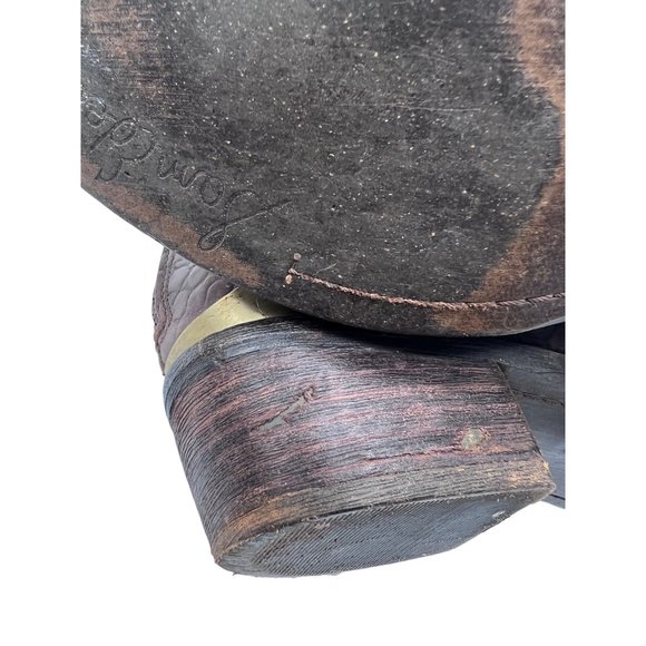 Sam Edelman Women’s size 7B Croc Embossed Leather back zip Boots - Picture 12 of 13